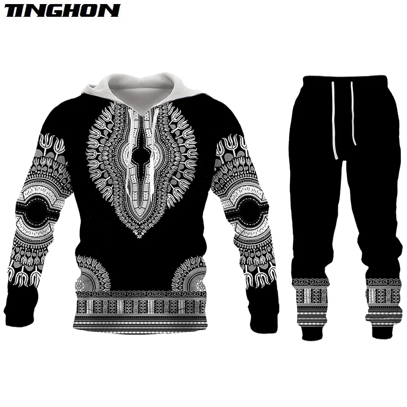 

Fashion Couple Casual Outfits African Printed Hooded Sweatshirt 2pc Set Men/Women Hoodie and Pants Autumn Suits Plus Size 01