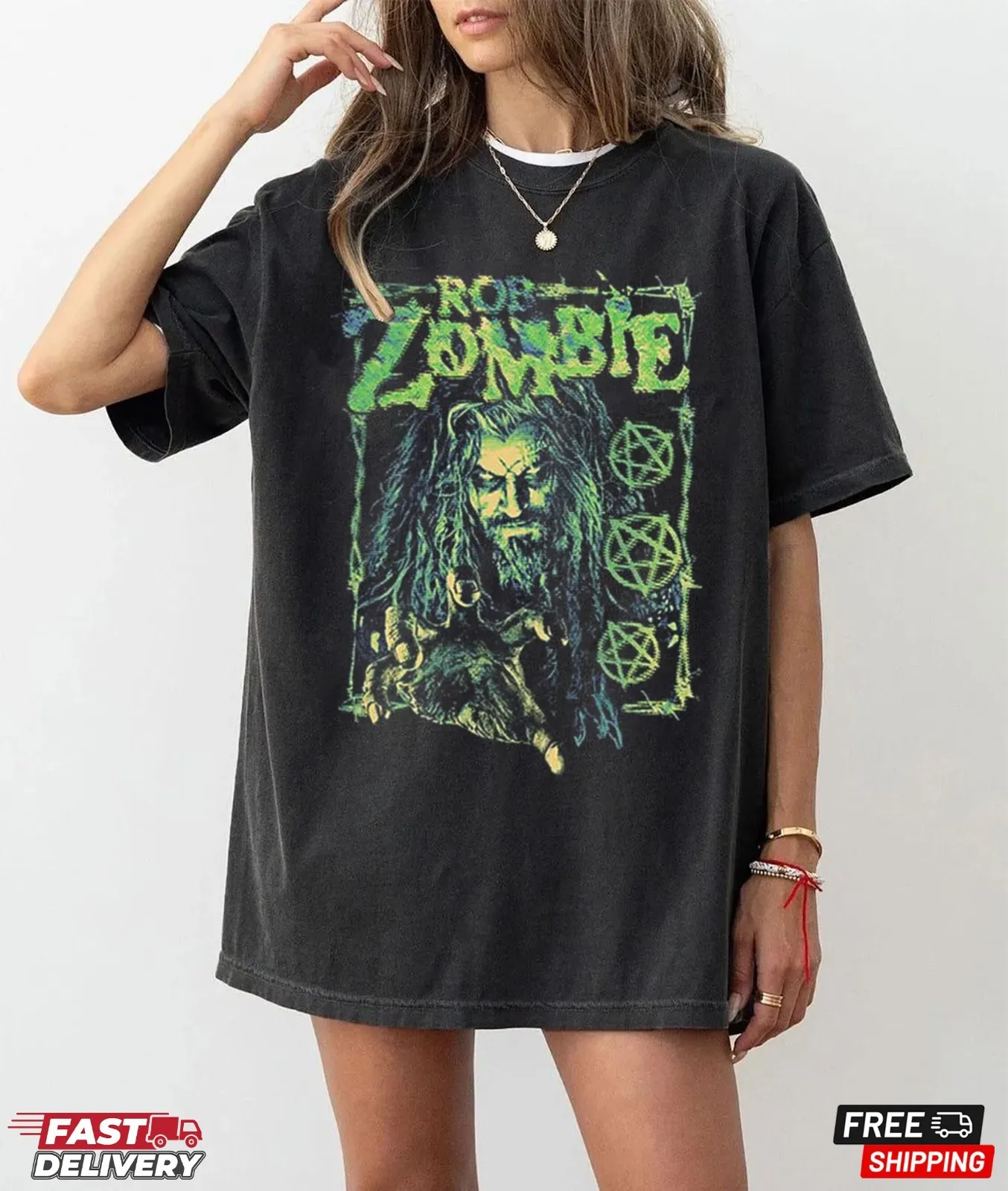 Фото Футболка Rob Zombie Dead Channel Fuzz, рубашка Music Tour, подарок для фанатов №1