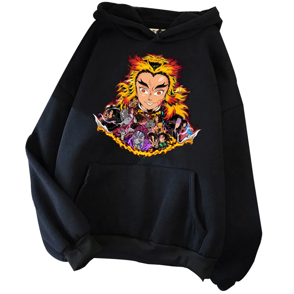 

Толстовка унисекс в японском стиле, аниме кофта с капюшоном для влюбленных манга, рассекающий демонов, пуловер в стиле Харадзюку, верхняя одежда, подарок