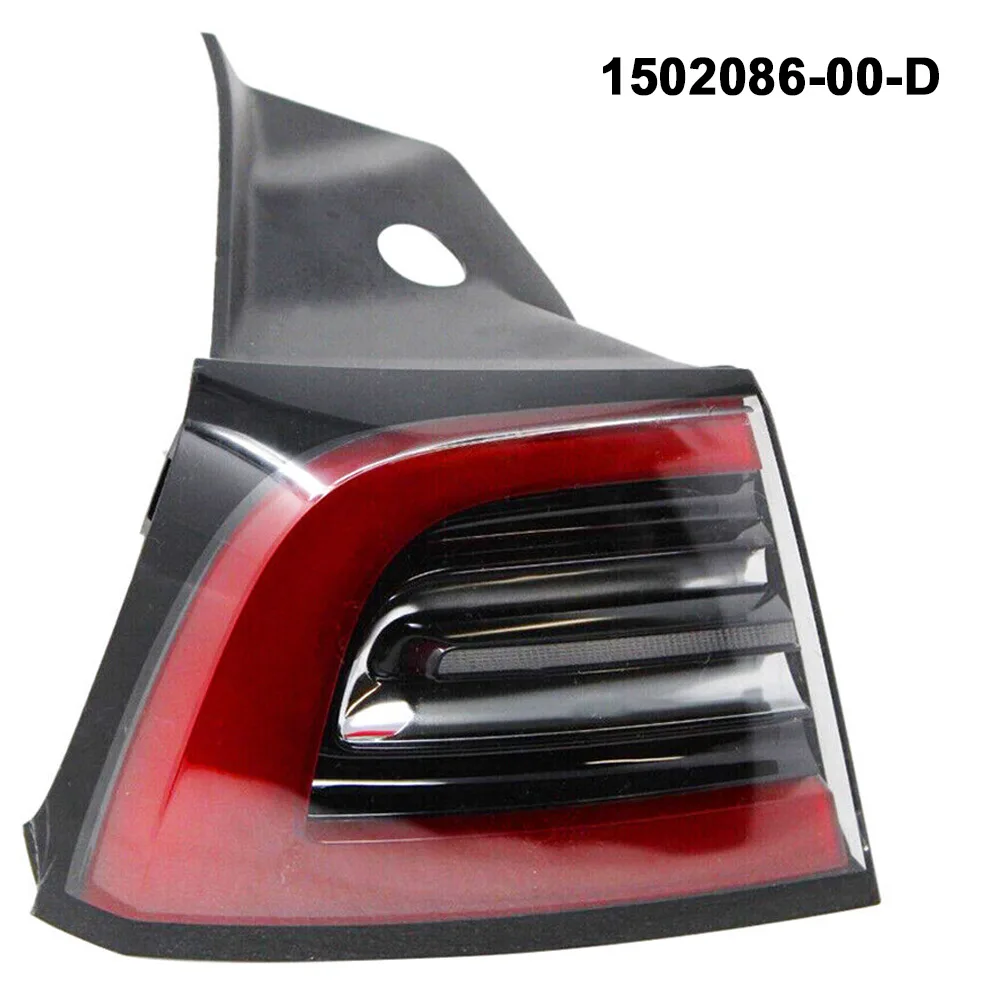 

1pc Left Side Outer Rear Tail Light Brake Lamp For Tesla Model 3/Y 2021-2023 Plug-and-play Black Red Plastic Direct Replacement