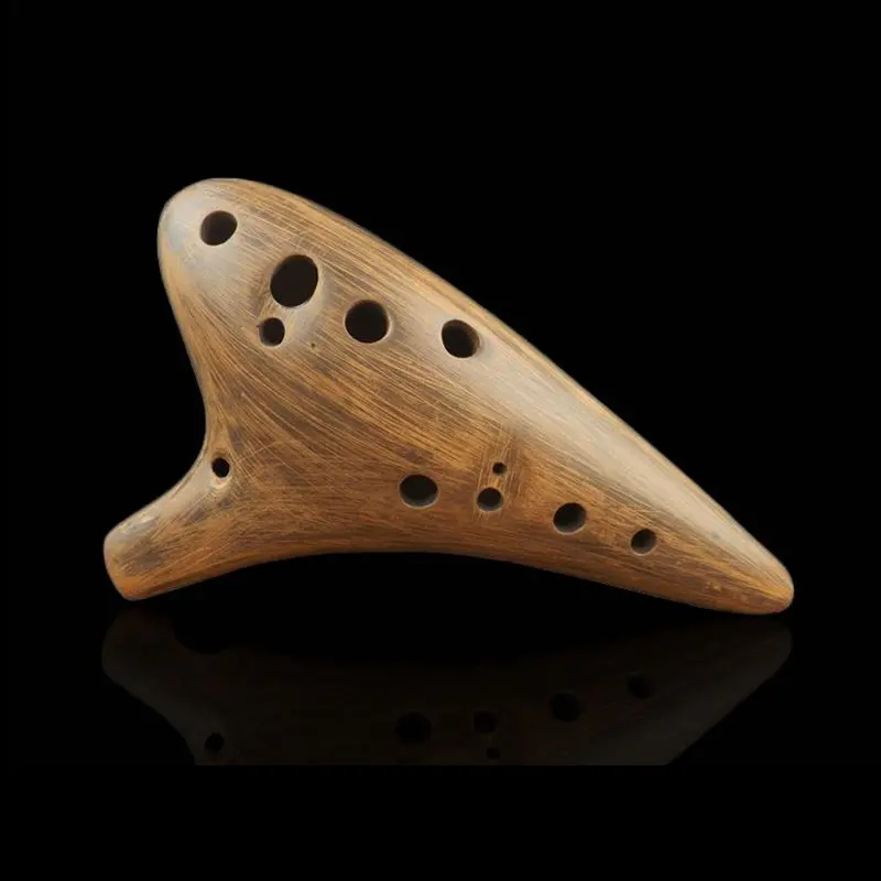 12 Holes Ocarina Wooden F Tones Handmade Vintage Chinese Style Traditional Performance Orff Musical Instruments for Beginner New