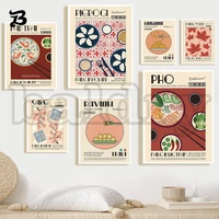 food kitchen cooking canvas painting wonton sake wall art japanese style poster print wall picture for kitchen dining room decor