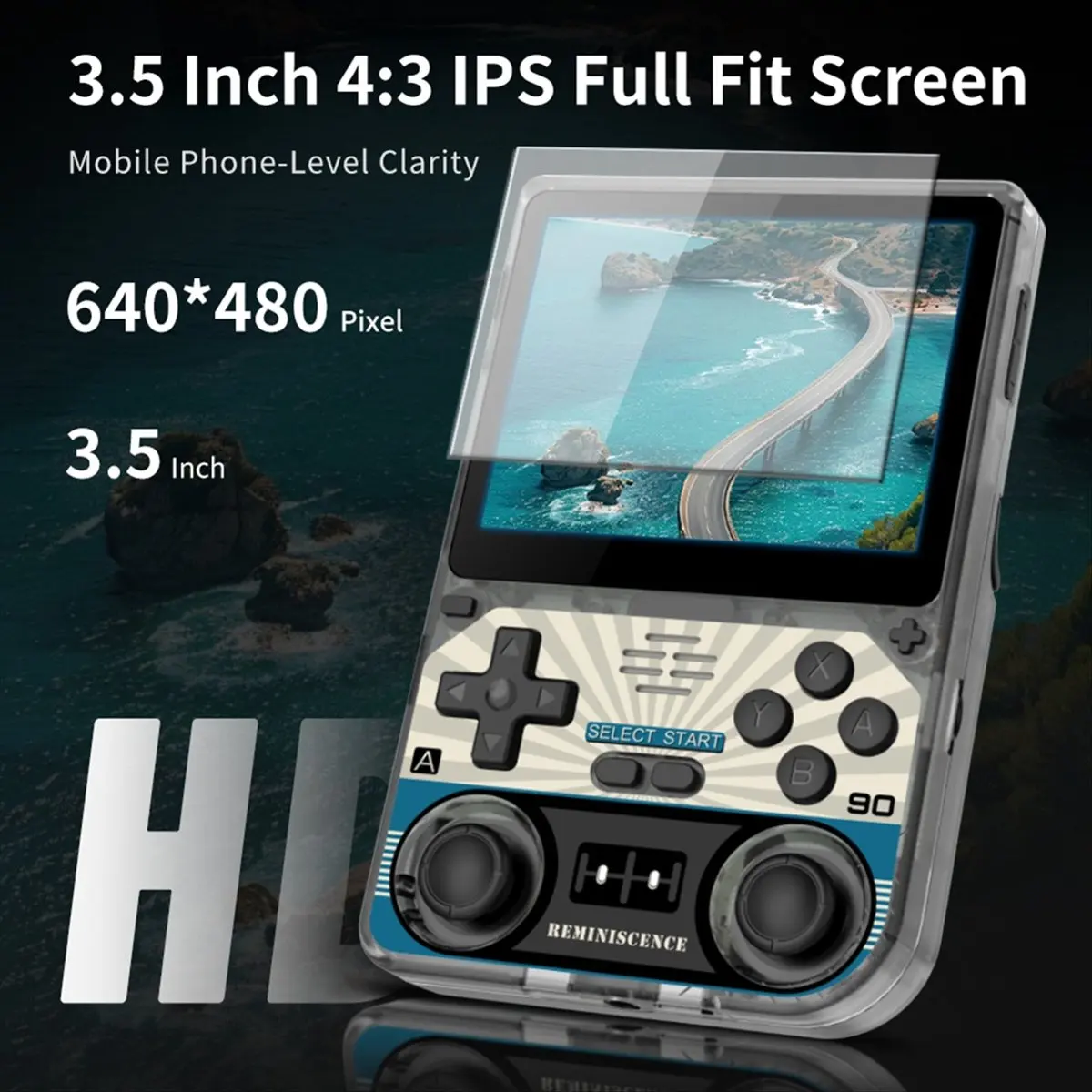 Фото Портативная игровая консоль V20 Retro Video с 64 ГБ памяти, 3,5-дюймовым IPS HD-экраном, процессором A133P и открытой ОС Linux для симуляторов SFC B №3