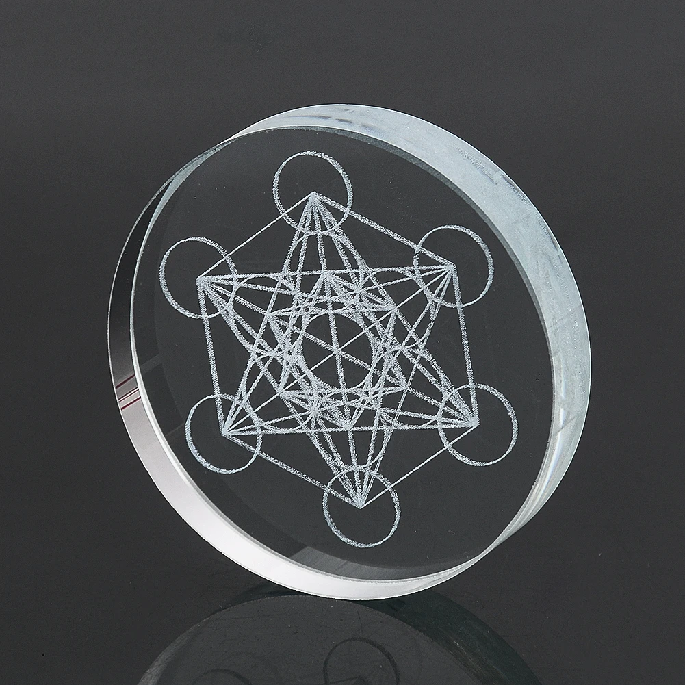 

50MM Clear Crystal Laser Faceted Prism Glass Energy Chakras Metatron Star of David Hexagram Reiki Healing Grafted Eyelashes Tray