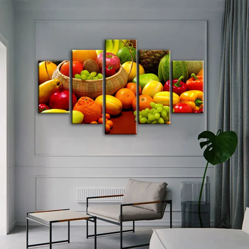 

Modern Kitchen Theme Poster Prints Fruit Vegetable Canvas Painting Restaurant Fruit Shop Living Room Home Decor Wall Art Picture