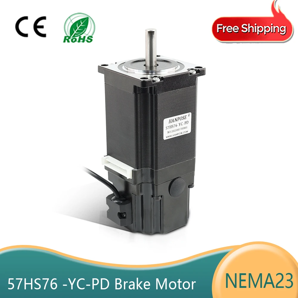 2-фазный 4-проводной магнит NEMA23 с высоким крутящим моментом, 189N.cm 76mm 2.8A 57HS76-YC-PD постоянный магнит для 3D гравировального станка, шаговый двигатель
