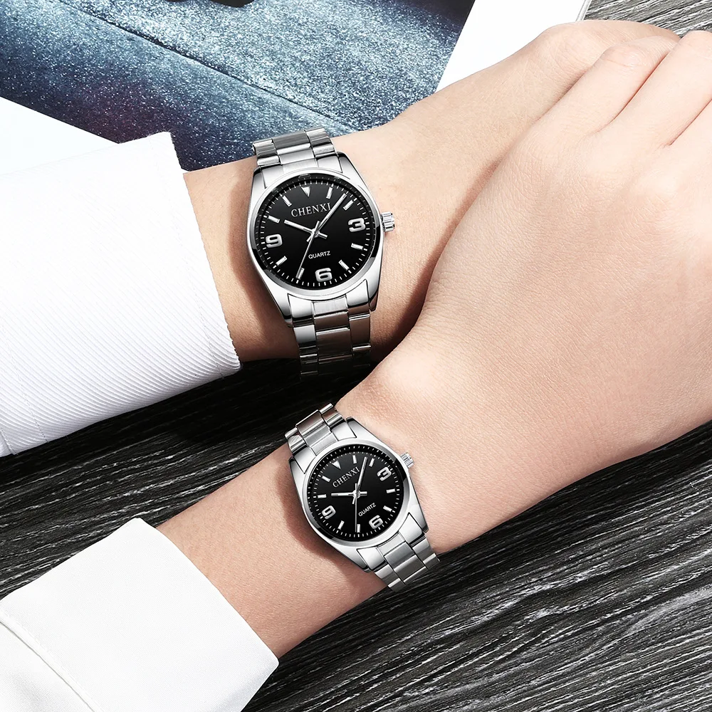 

Brand Fashion Watches Women Luxury Stainless Steel Wristwatches Analog Quartz Clock Watch Women's Couple Watch Simple Watch