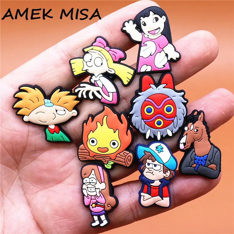Single Sale 1pcs Cartoon Shoe Buckle Accessories PVC Cute My Buddies Shoe Charm Decorations Pins Fit Croc Jibz Party Kids Gifts