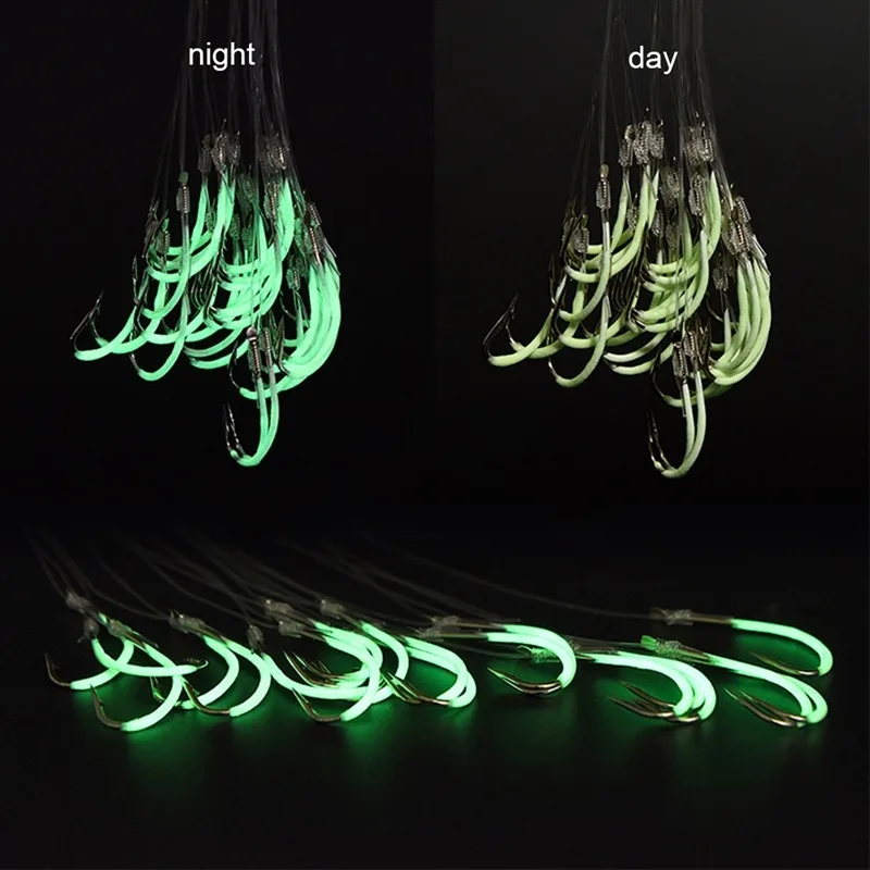 

Luminous Fishing Hook with line Barbed Hooks fishing Tackle Accessories Steel fishing Hooks