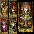 Одеяло с рисунком карты и ведьмы в западном стиле, гобелен, настенное украшение для творчества, психоделического декора, луна, солнце, цветок, дел