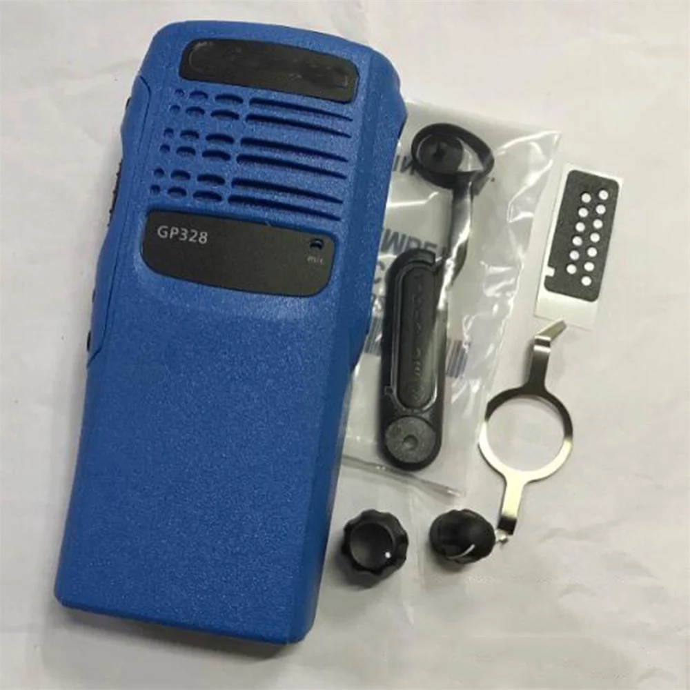 Blue Housing Case Front Cover Shell with Knob For Motorola GP328 PRO5150 GP340 HT750 Radio Accessories Repair Kits