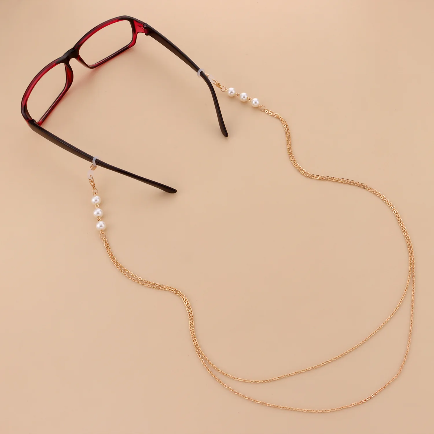 

New Ladies White Pearl Fashion Temperament Glasses Chain Classic Trend Simple Mask Accessories GC1029
