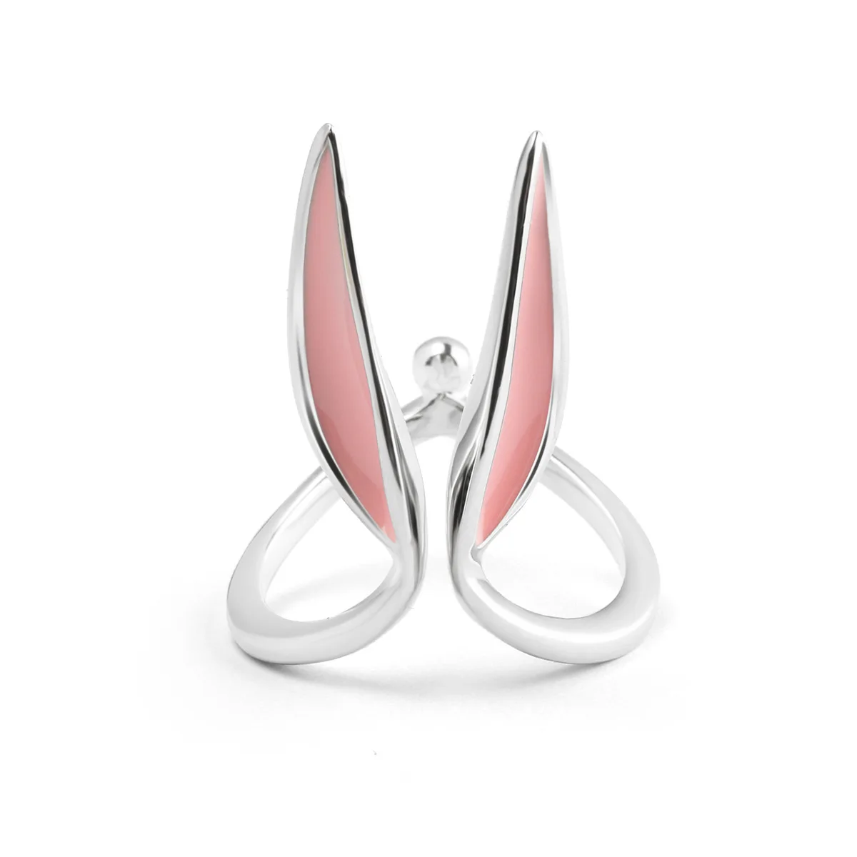 New Fashion Simple Metal Epoxy Ring Korean Version of the Personality Cute Long Ears Open Ring Student Girlfriend Gift