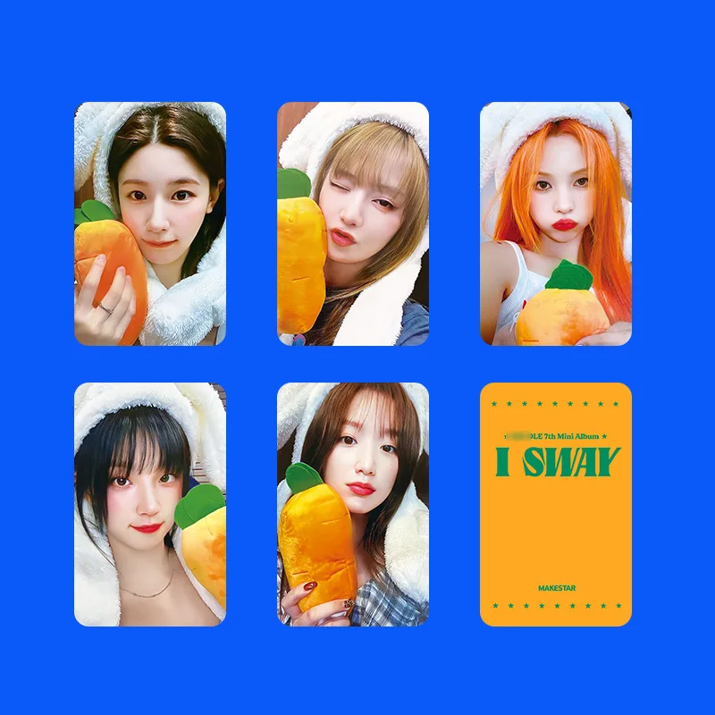 5 шт. Kpop (G)I-DLE I SWAY MAKESTAR Panda Carrot Card Soyeon Miyeon Minnie YUQI SHUHUA Star Периферийные фотокарточки