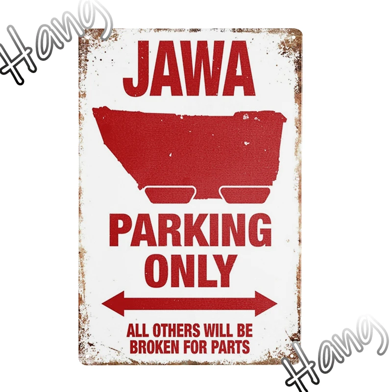 

Jawa Parking Only Retro Vintage Tin Sign Bar Pub Home Metal Poster Wall Art Decor