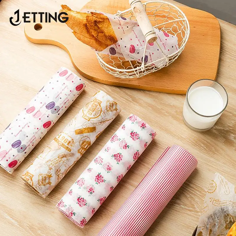

50Pcs/Lot Wax Paper Food Wrappers Wrapping Paper Bread Sandwich Burger Fries Oilpaper Baking Tools Food Grade Grease Paper