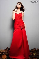 free shipping new fashion 2016 dinner dress plus size brides maid dresses satin vestidos formales red long dresses evening gowns