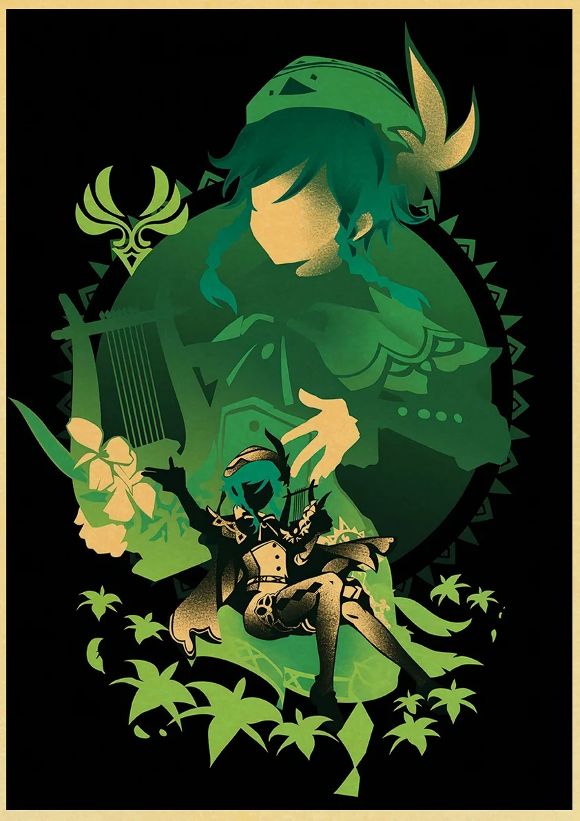 Постеры Genshin Impact Ganyu Hutao snapseed