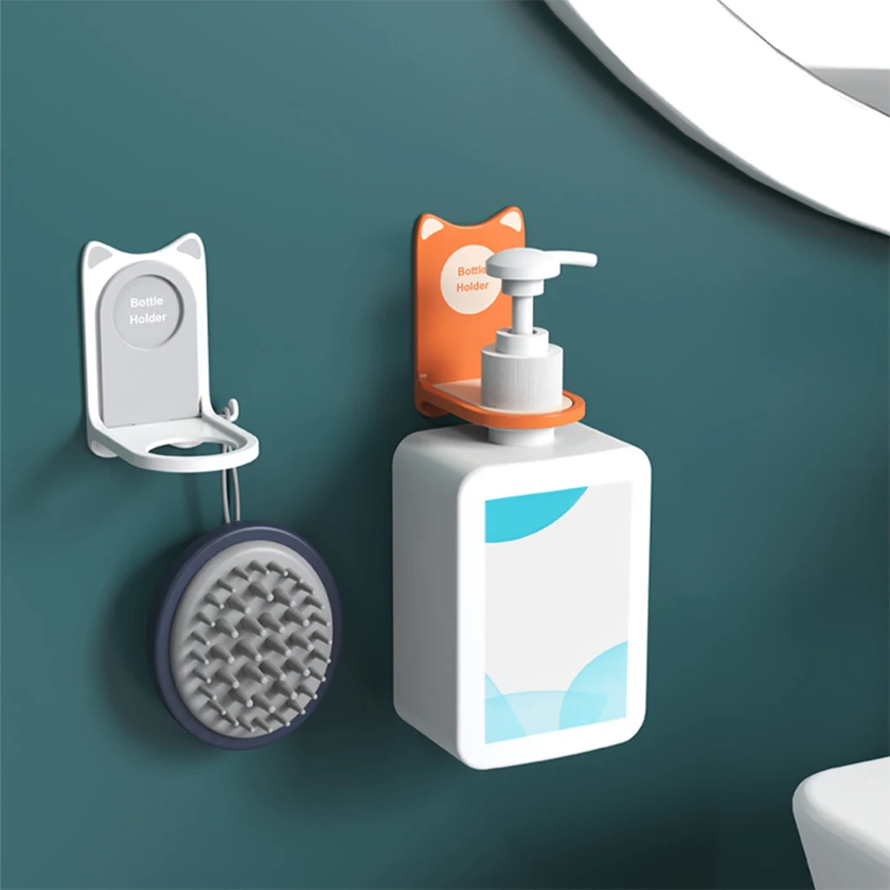 

Wall Mounted Shower Gel Rack Punch-free Shampoo Storage Holder For Bathroom Kitchen Accessories Hands Sanitizer Hanger Organizer