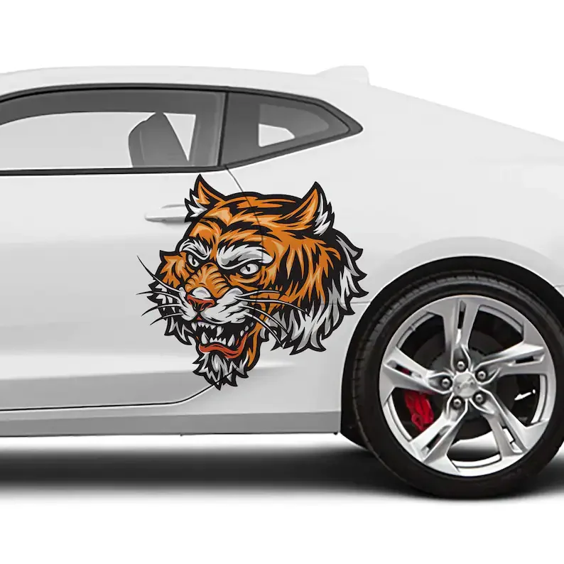 

Tiger Head III Car Decal Livery, 2 Piece Set, Limited Edition, Exclusively Designed In-house and Printed on Premium Vinyl
