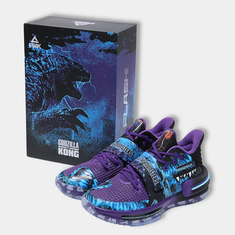 PEAK TAICHI Basketball Shoes FLASH 2.0 GODZILA vs. KONG Sport Shoes Stability Carbon Plate Competitive Sneakers Men E12693A