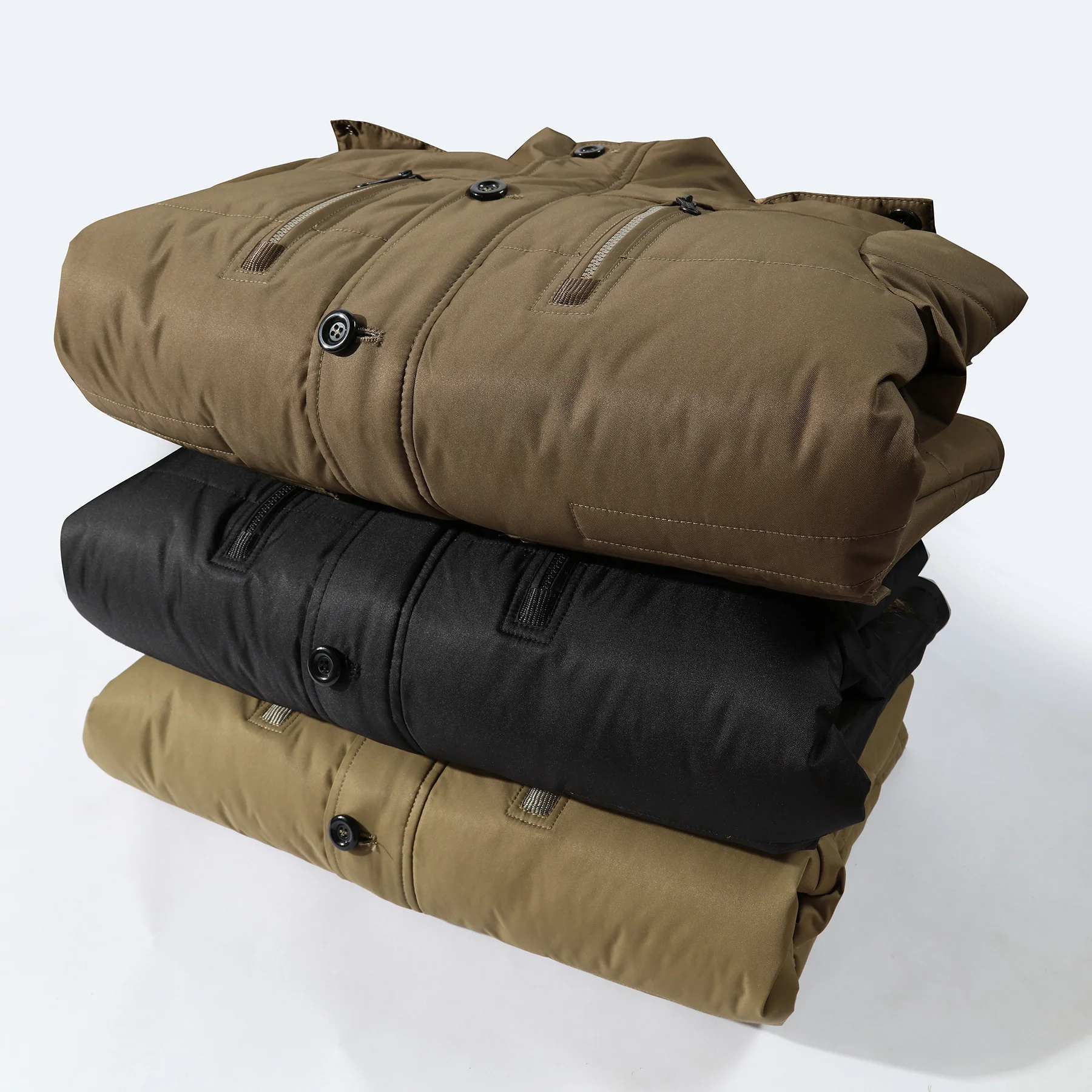 2021 Winter Men's Cotton Clothes Raccoon Fur Collar Medium Long Plush Large Hooded Jacket Dad's | Мужская одежда