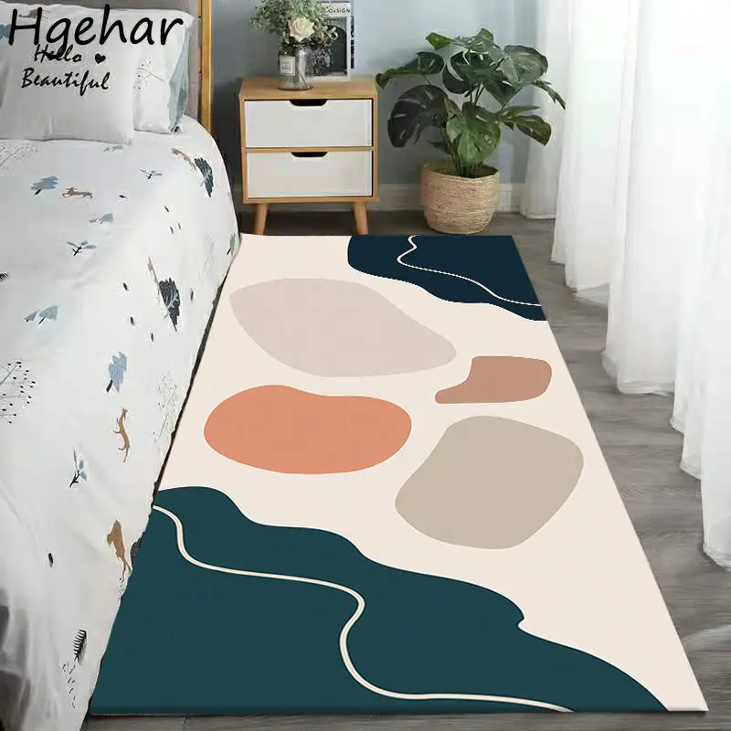 

Rugs Bedroom Bedside Light Luxury Ins Girl Vintage Area Rug for Living Room Home Ulzzang Geometric Simple Stylish New Anti-Slip