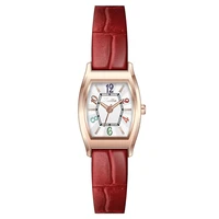 2022 new watches women square rose gold wrist watches red leather fashion brand watches female ladies quartz clock montre femme
