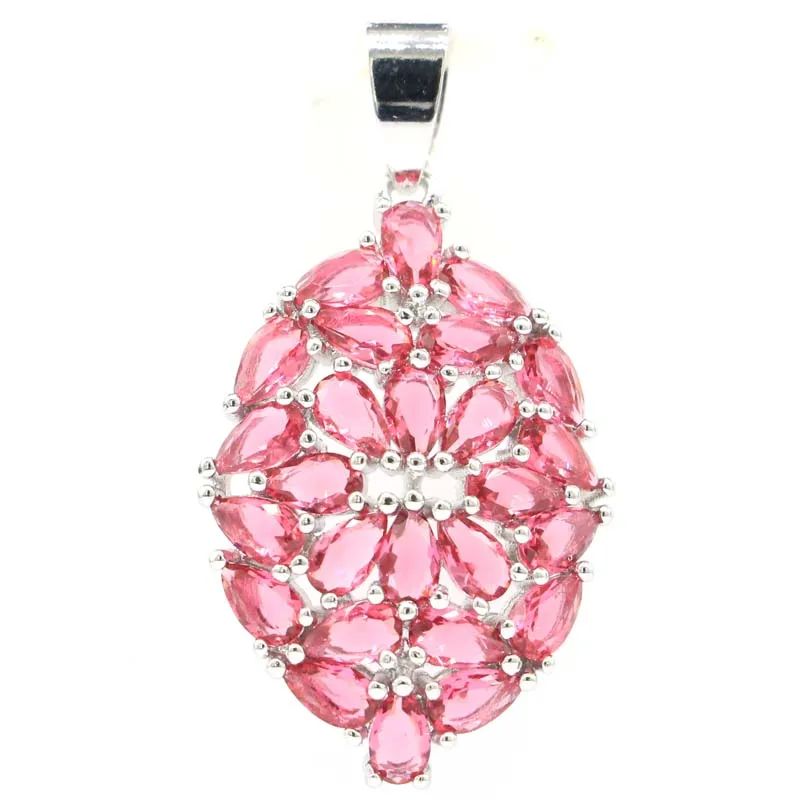 

38x21 мм красивый насыщенный сине-фиолетовый танзанит Розовый Малиновый родолит гранат Дамский Подарок серебряная подвеска