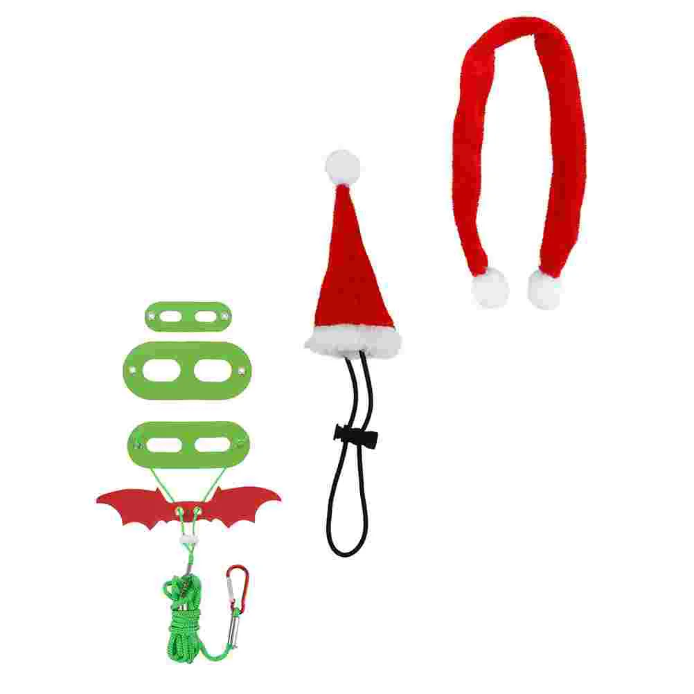 

1 Set Lizard Adorable Leash Harness with Christmas Costume Hat and Scarf