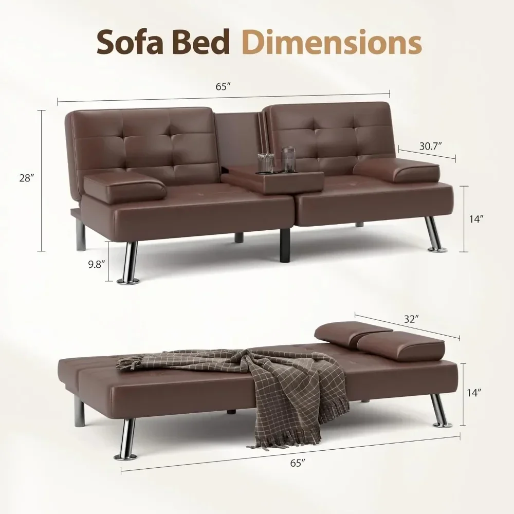 Divano Lette Futon Freckhevole Convertibile Letento согласно 3) imbottito в экопелле con braccioli rimovibili
