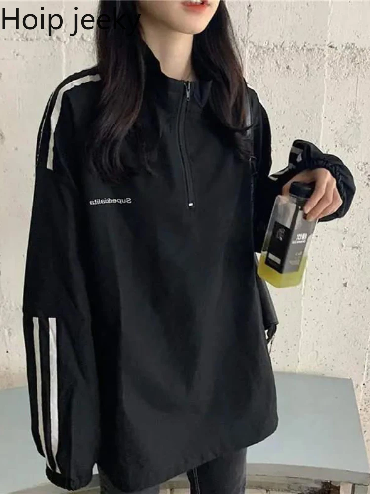 

Hoip Jeeky Spring Autumn Thin Sweatshirt Women Hooded Oversized Running Sport Tops Windproof Waterproof Fashion All-match Trend