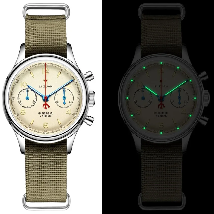 

38mm RED STAR Luminous 1963 Sea-Gull Chronograph Watches For Men Pilot Acrylic ST1901 Chinese Watch Gooseneck Relojes Mecanicos