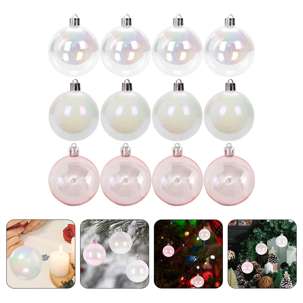 

12pcs Christmas Balls Hanging Ornaments Xmas Balls Party Decorative Xmas Tree Decorations Plastic Balls