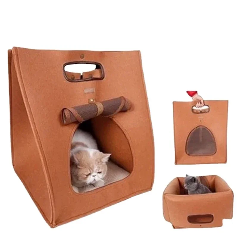 Складная сумка для кошек многофункциональная фетровая подстилка домашних