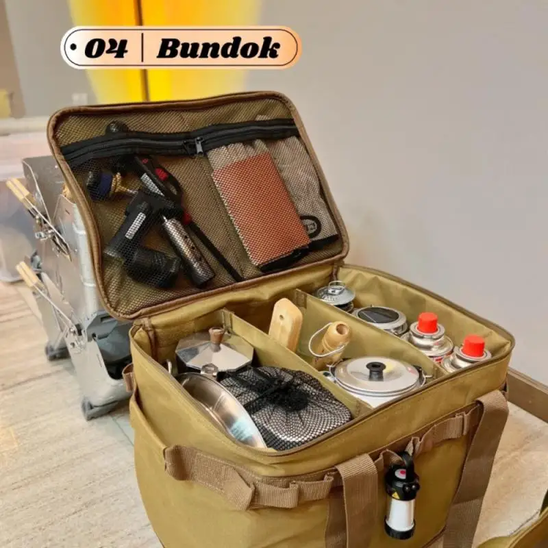 

Вместительная сумка для хранения инструментов для кемпинга, газовая канистра, посуда для пикника, набор посуды, органайзер, сумка для посуд...