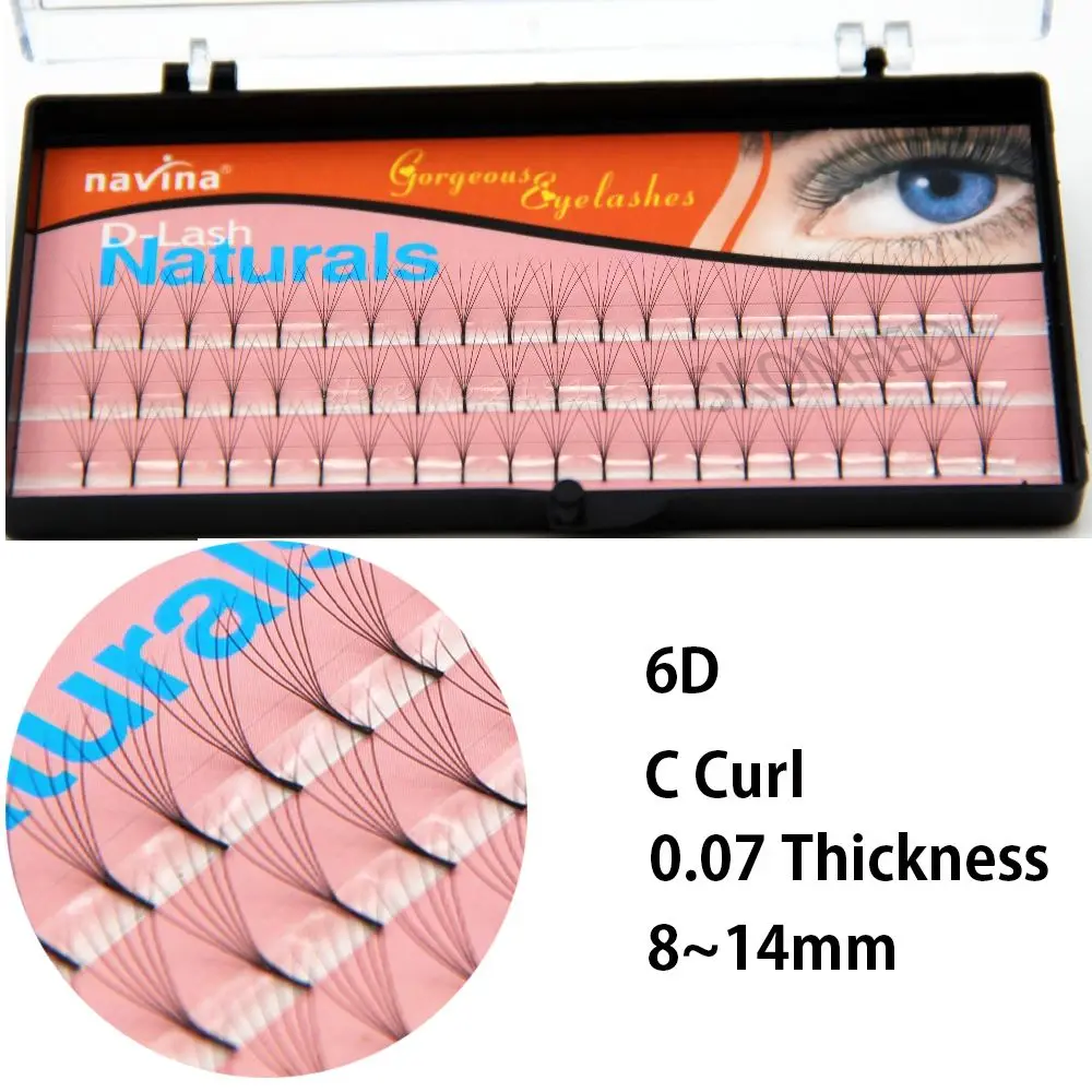 

60pcs/set 6D Premade Volume Fan Lashes Russia Semi Permanent Eyelash Extension Mink Knot-free Long Black Eyelashes Extension