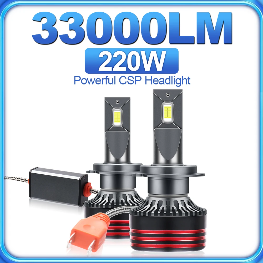 

H7 H11 H4 LED Headlights 33000LM CSP 220W H1 HB3 9005 H8 HB4 9006 H9 Turbo Lamp Car Fog Bulb 12V Vehicles Auto Replacement Luces