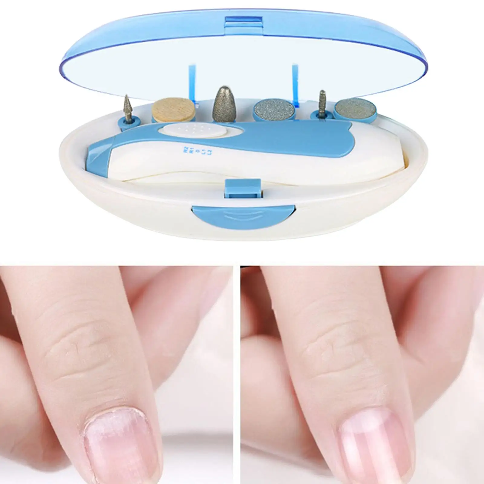 

Safe Electric Nail File Clippers 6 in 1 Polish Grooming Nail Trimmer Cutter for Baby Adults Infant Care Set Manicure Care Tool
