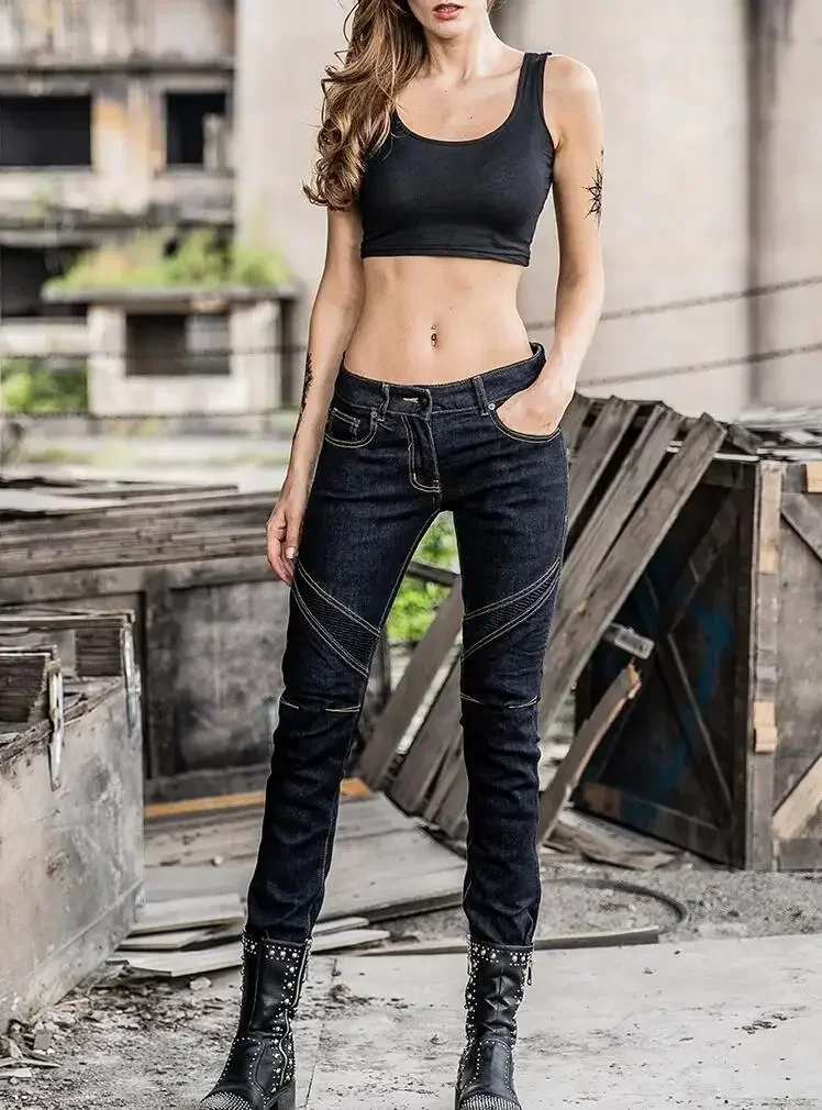 Uglybros классические облегающие женские мотоциклетные джинсы брюки съемное