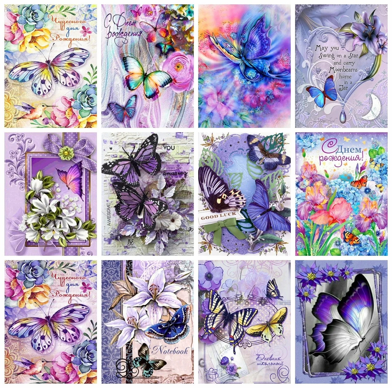 AZQSD Алмазная вышивка бабочка цветок мозаика алмазная живопись Животные