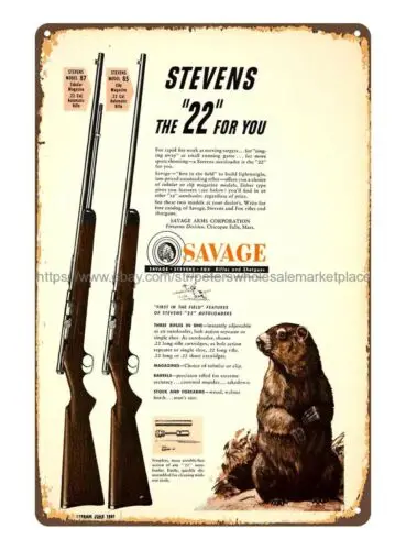 Коллекция 1950 года стеллажи Savage оружие Охота металлический жестяной знак со