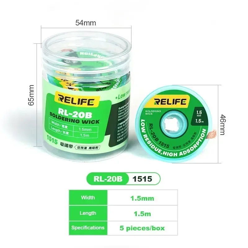 

RELIFE RL-20B сильный чистый провод для распайки с низким остатком для ремонта печатных плат телефона, материнская плата, сварочный провод IC BGA, инструмент для процессора Nand