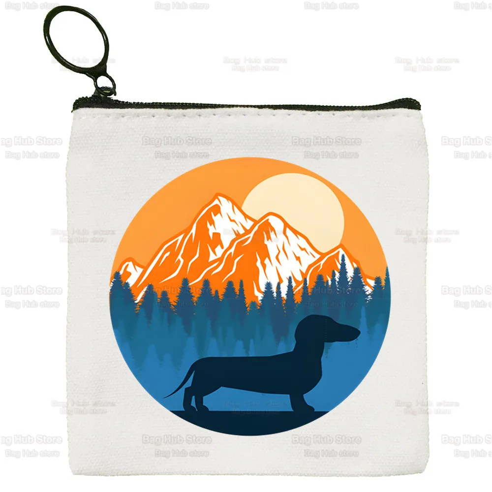 Anatomy Dachshund Dog I Do What I Want Cute Mini Coin Purse Canvas Student Wallet Coin Case Zipper Hand Female Key Case