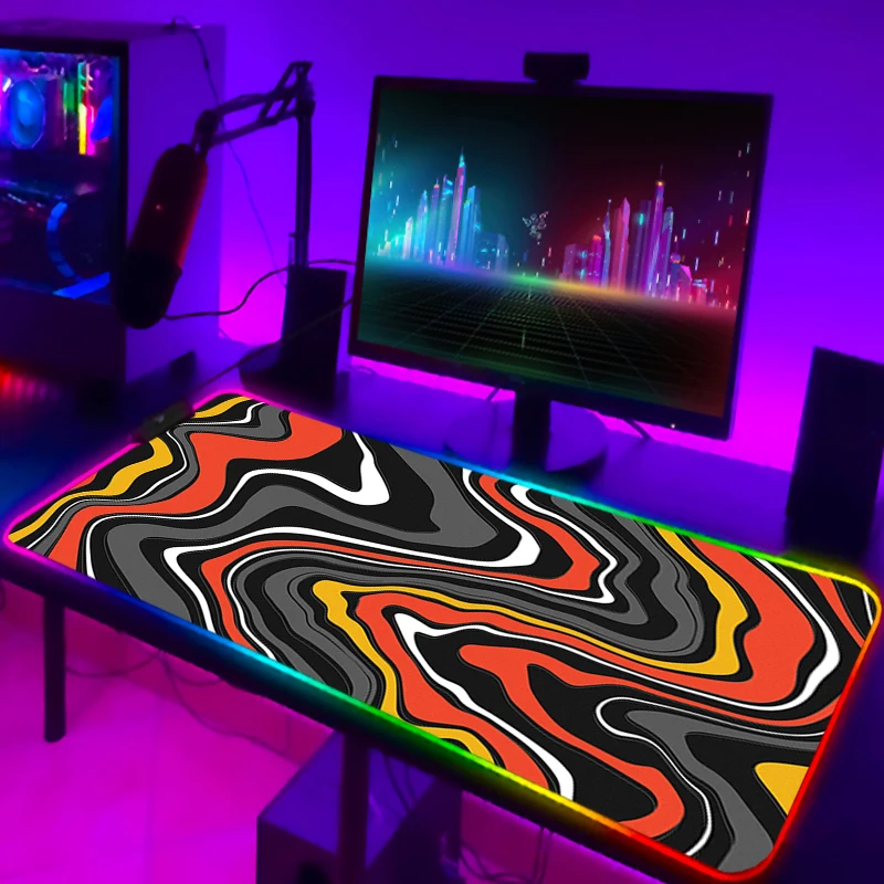 Фото RGB игровой коврик для клавиатуры, жидкий коврик для мыши Strata, Аниме настольный коврик для ПК, игровой эргономичный коврик для мыши, коврик дл... №3