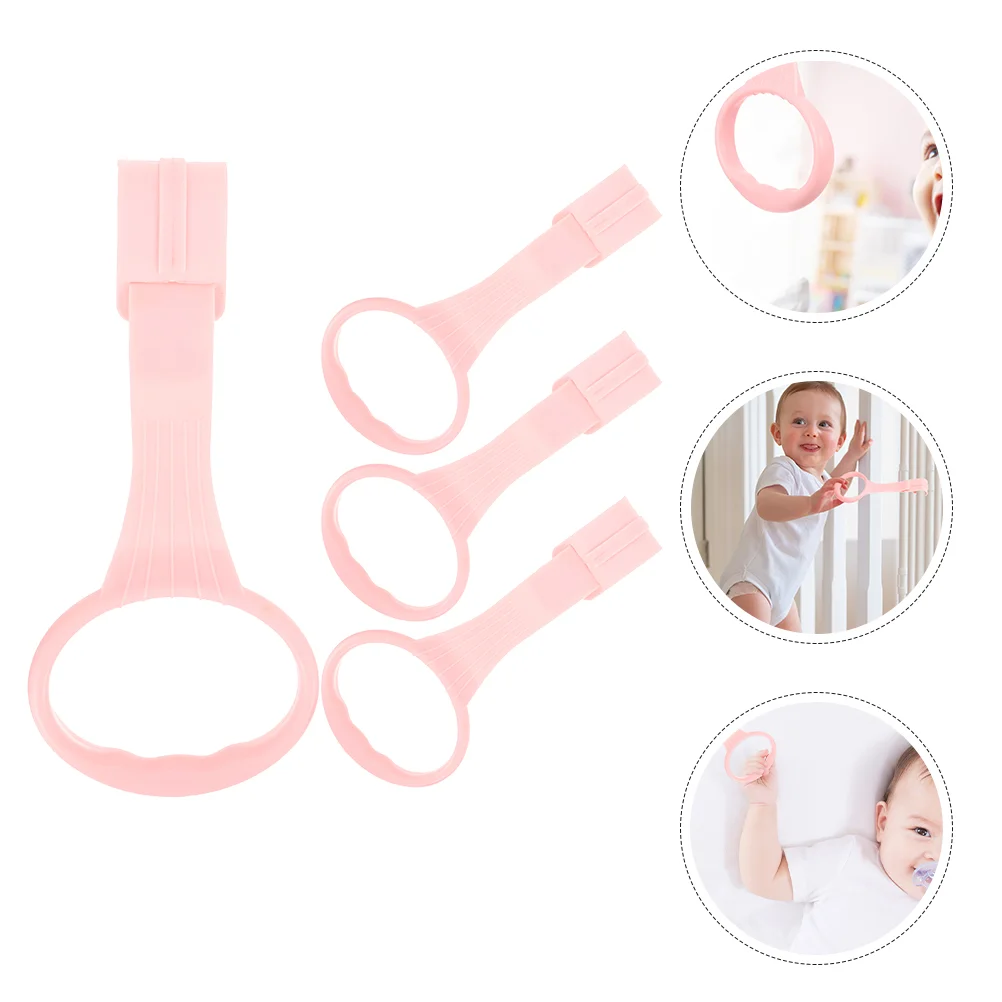 

4 Pcs Baby Stuff Children's Bed Pull Ring Crib Learning Standing Infant Rings Hand Toddler