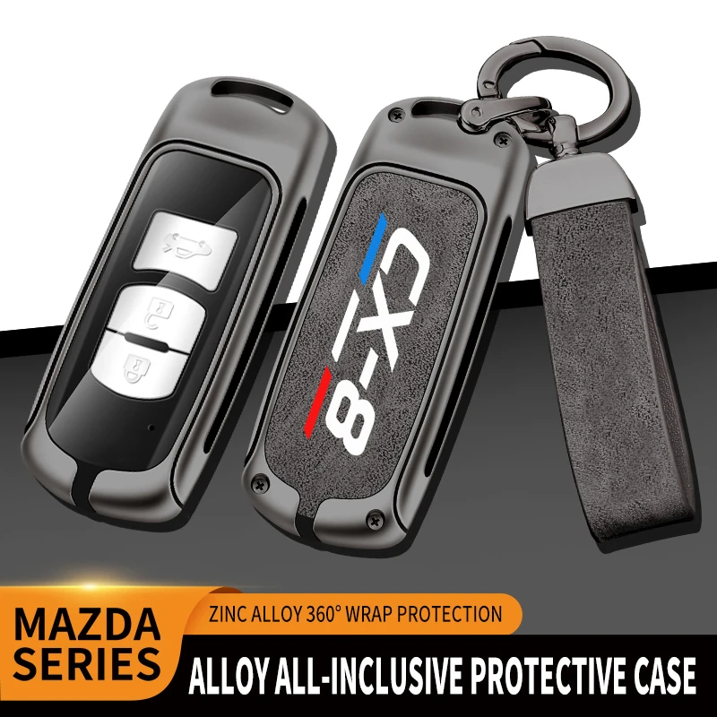 

Zinc Alloy TPU car key case bag for Mazda 6 CX-5 self-way car key chain metal key Shell car interior decoration accessories