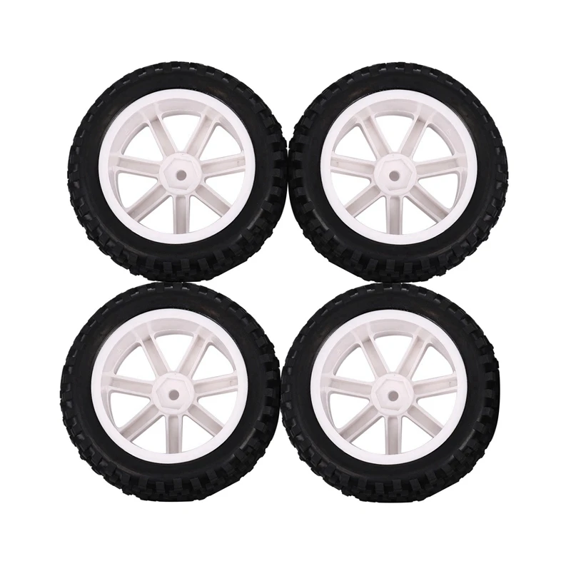 

8Pcs 1/10 RC Truck Rubber Tire Wheel Tyre Alloy Wheel Rims Replacement Tire For ZD Racing Buggy Crawler White