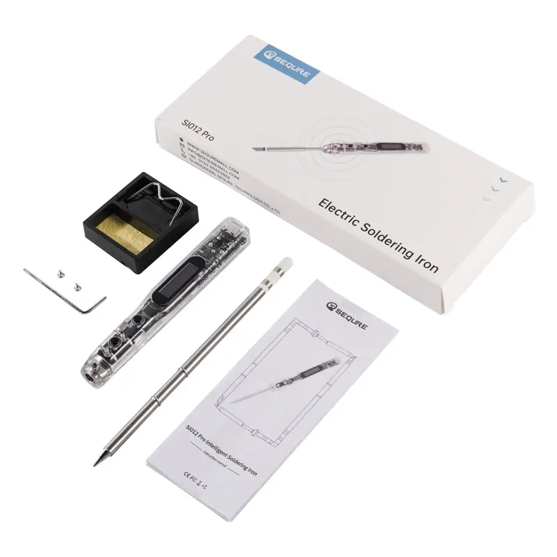 

SEQURE SI012 Pro интеллектуальный OLED электрический паяльник с регулируемой чувствительностью, встроенный зуммер для T12 | Насадки TS поддерживает PD3.0