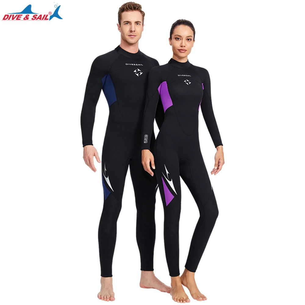 2022 New Wetsuit 3MM Neoprene Men's Thickened CR Stretch Warm Wetsuit Ladies One Piece Sunscreen Wetsuit Surfing Winter Swimsuit